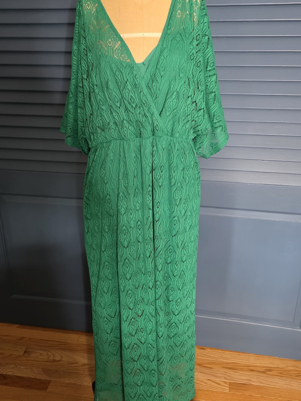 Eloquii Emerald Green Lace Maxi Dress
